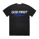 Load image into Gallery viewer, Heavenly Blue Stone Washed God First Tee