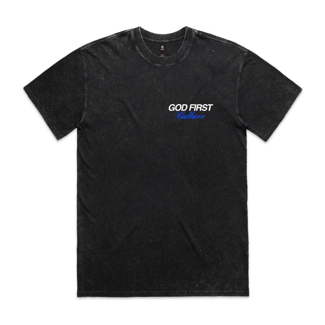 Heavenly Blue Stone Washed God First Tee