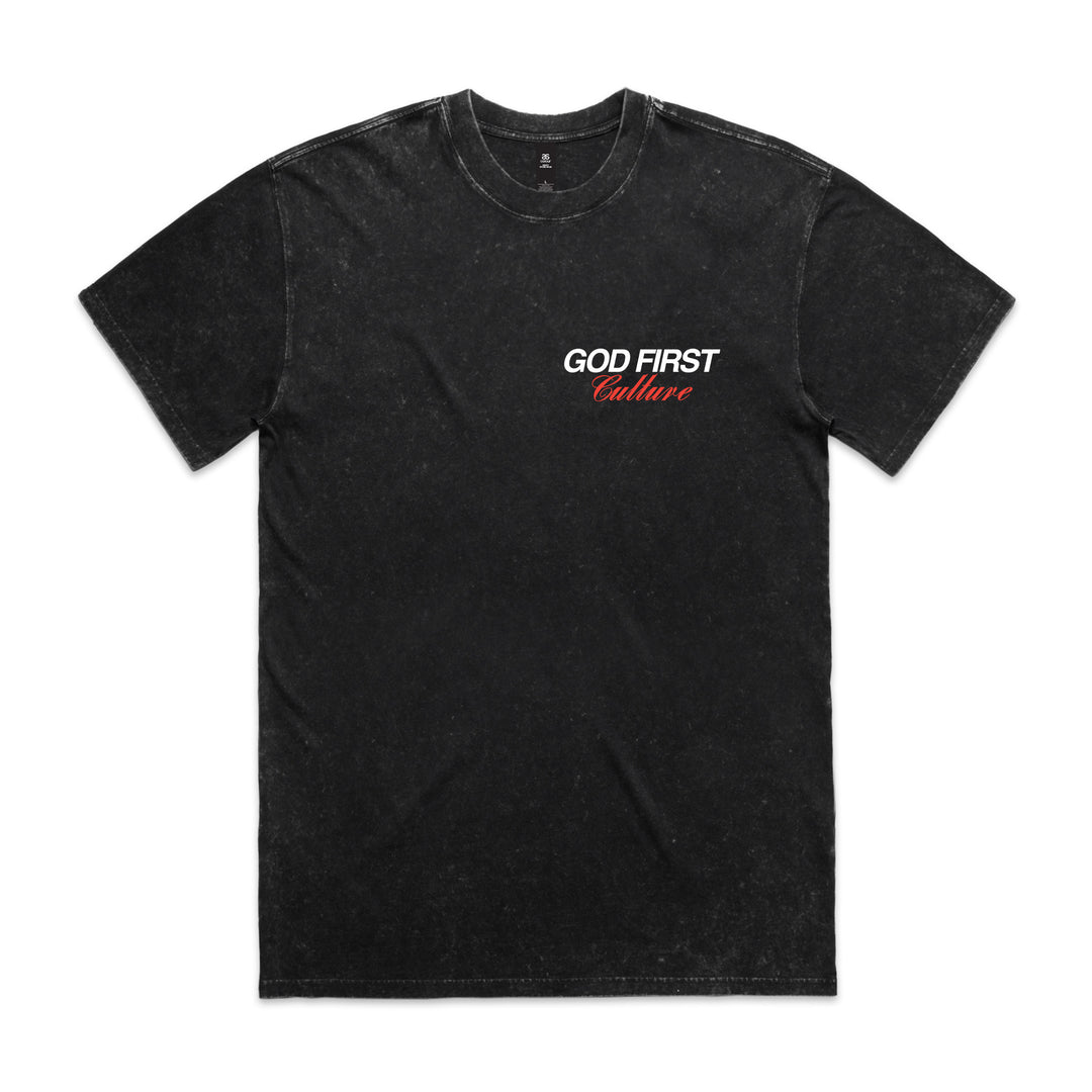 Organic Orange Stone Washed God First Tee