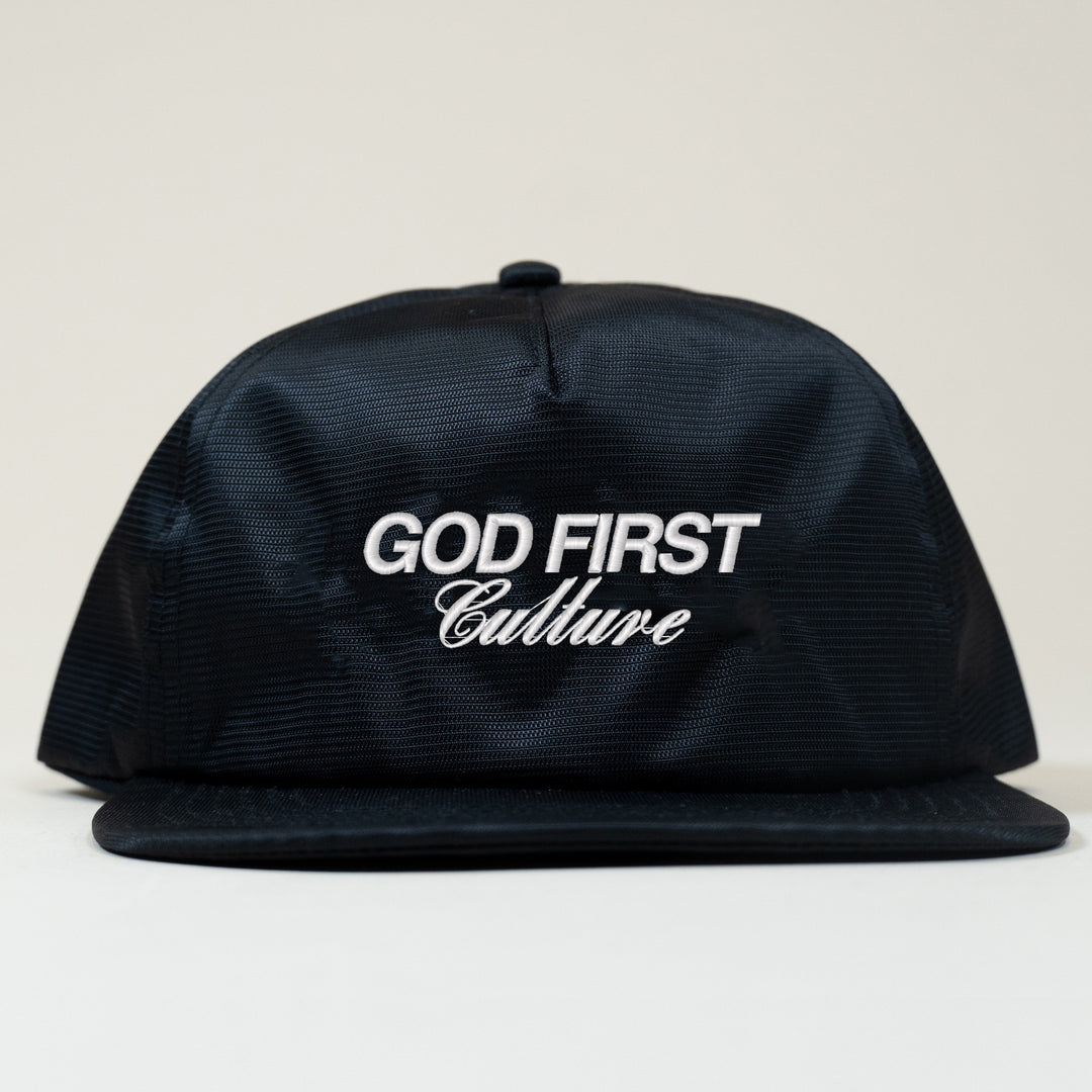 Black Nylon Performance Snapback Hat