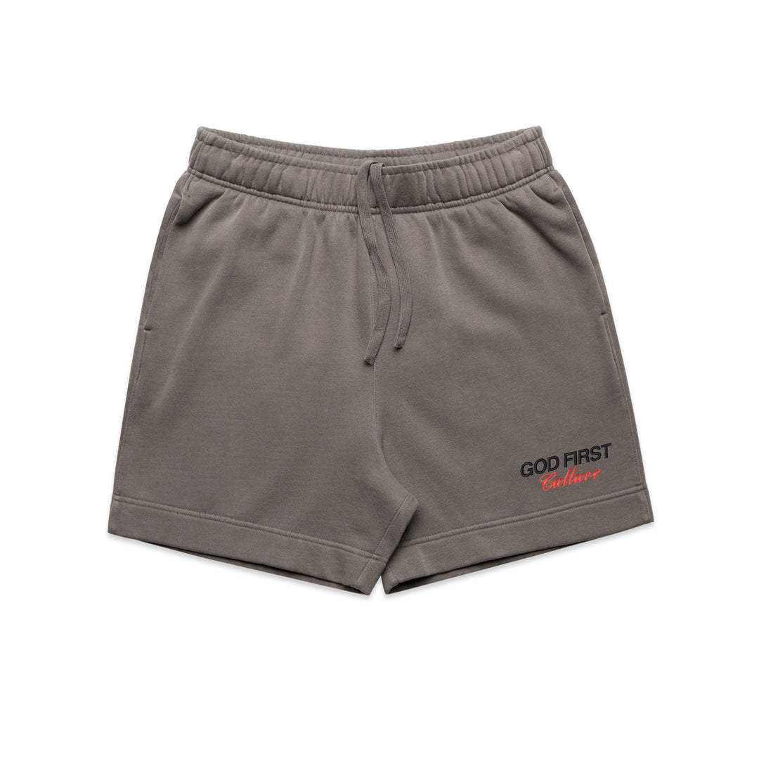 Vintage Grey God First Track Shorts